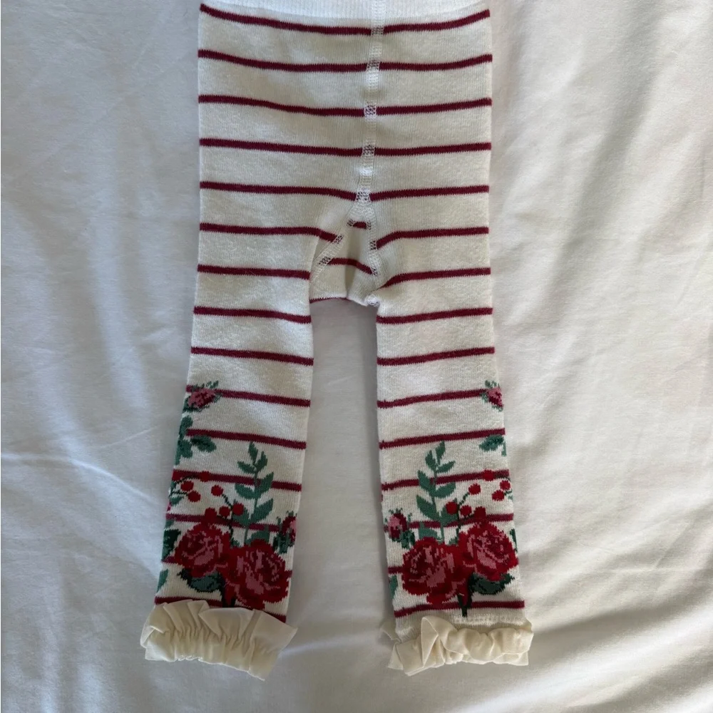 Ruffle Butts Burgundy, White, and Black Footless Tights Bundle